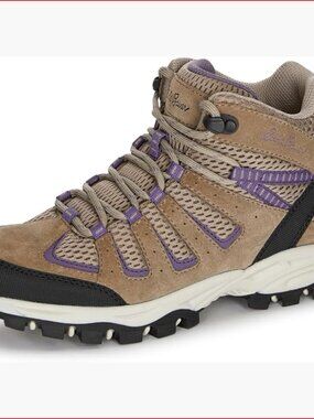 Suede and Mesh Hiking Boots with Water Resistant Lace-Up Ankle Boots